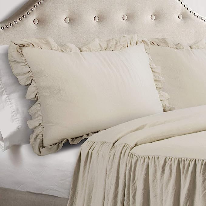 2023 Bedspread Ruffle Skirt Bedspread King Luxury Shabby Chic Farmhouse Style