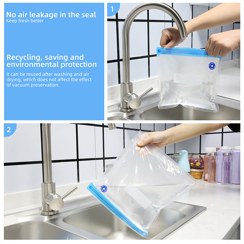 Upgraded 10pcs Reusable Air-tight Food Bags with 4pcs Sealing Clips Vacuum Sealer Food Vacuum Sealer with Handheld Vacuu