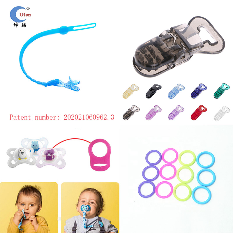  Cuten 10 mm Transparent Colored Plastic  Clips Eco-Friendly baby Plastic Pacifier dummy holder clips 250PCS/ba