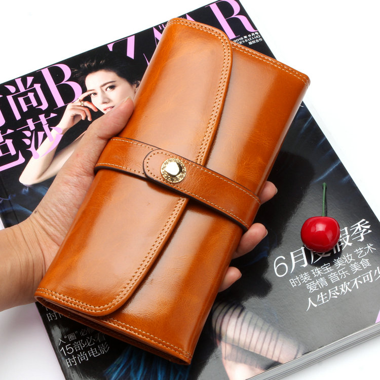 Lymech Smart Fahion 100% Cow Real Genuine Leather Credit Card Holder Money Purse Wallet Bag Pocket Clip Lady Woman Drops