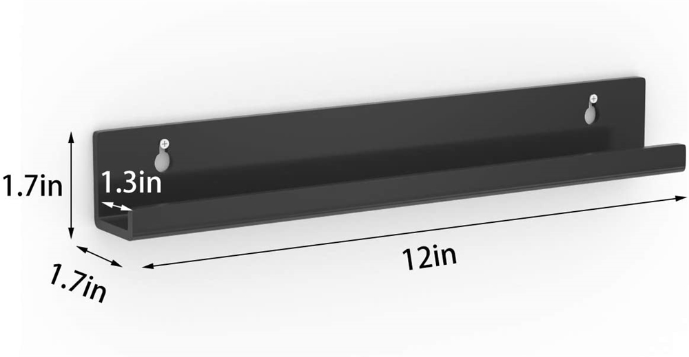 Black Acrylic Album Holder Vinyl Record Display Shelf Wall Mount-6 Pack