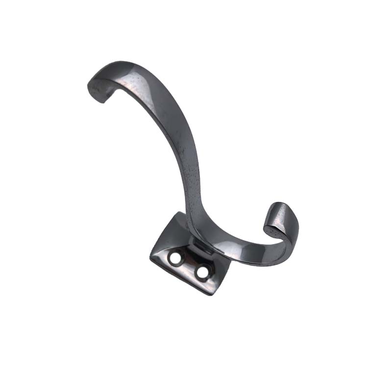 Solid Brass Coat Hook - Double, double hooks