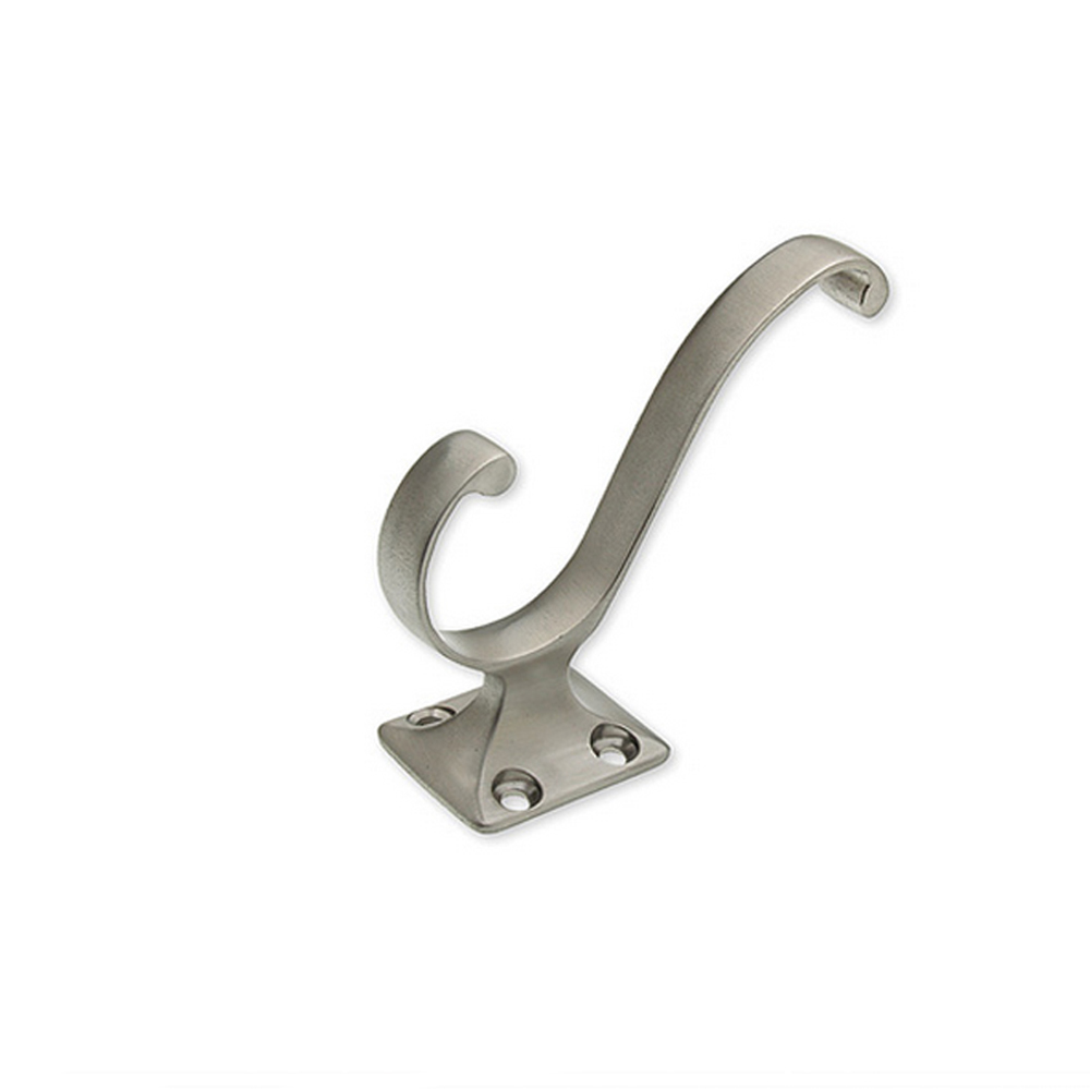 Solid Brass Coat Hook - Double, double hooks