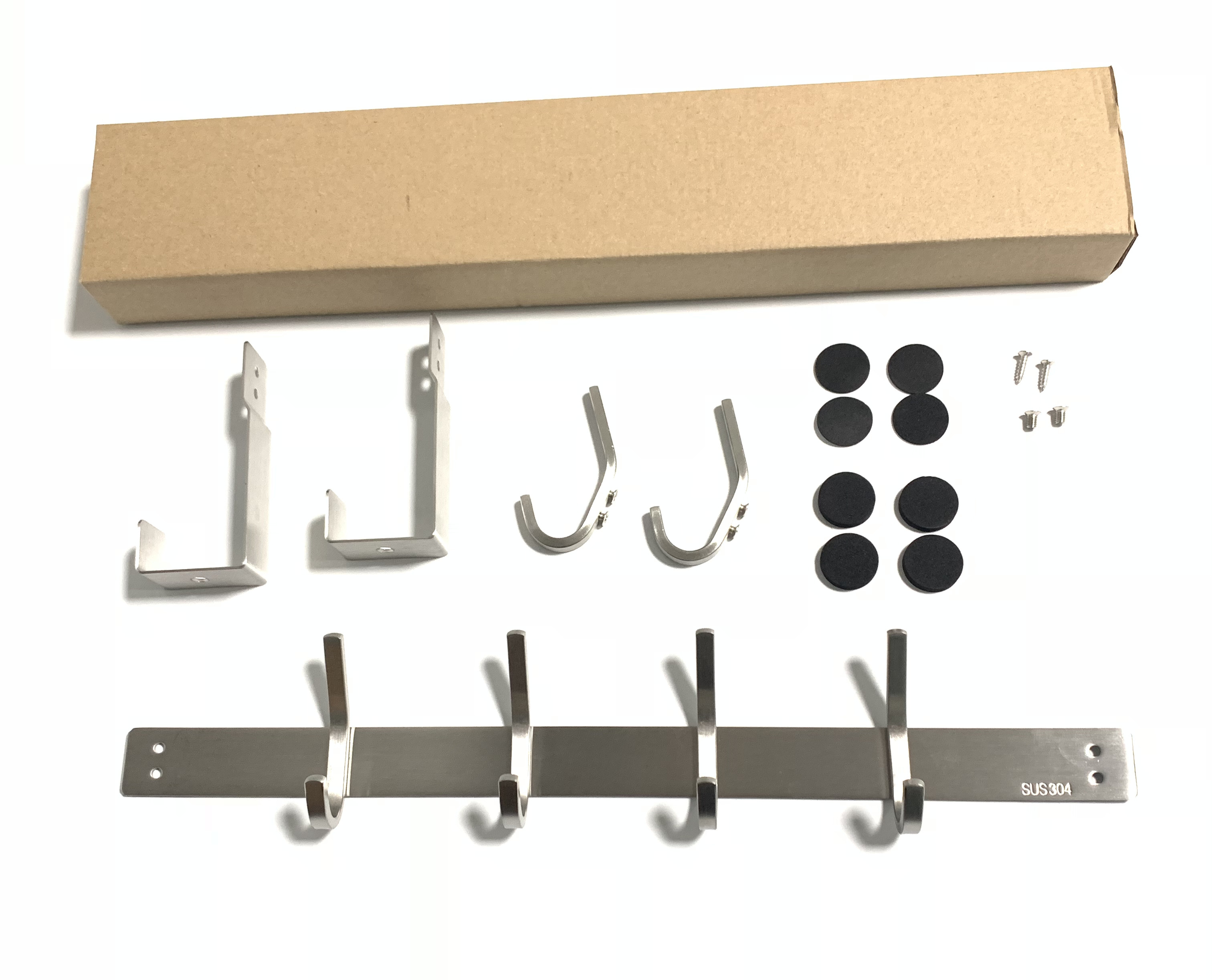 Hot Selling Stainless Steel 304 Short Hanging Over the Door Coat Hook 6 Hooks