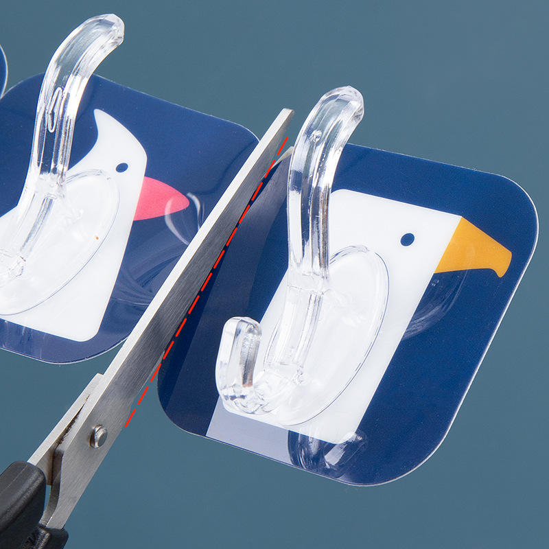 Bird Kitchen Stickers Row Hooks without Punching Strong Adhesive Bathroom Wall Hanging Wall Non-marking Behind Door Hook