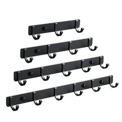 Aluminium Matt Black No Drilling Adhesive Robe Hook with Glue