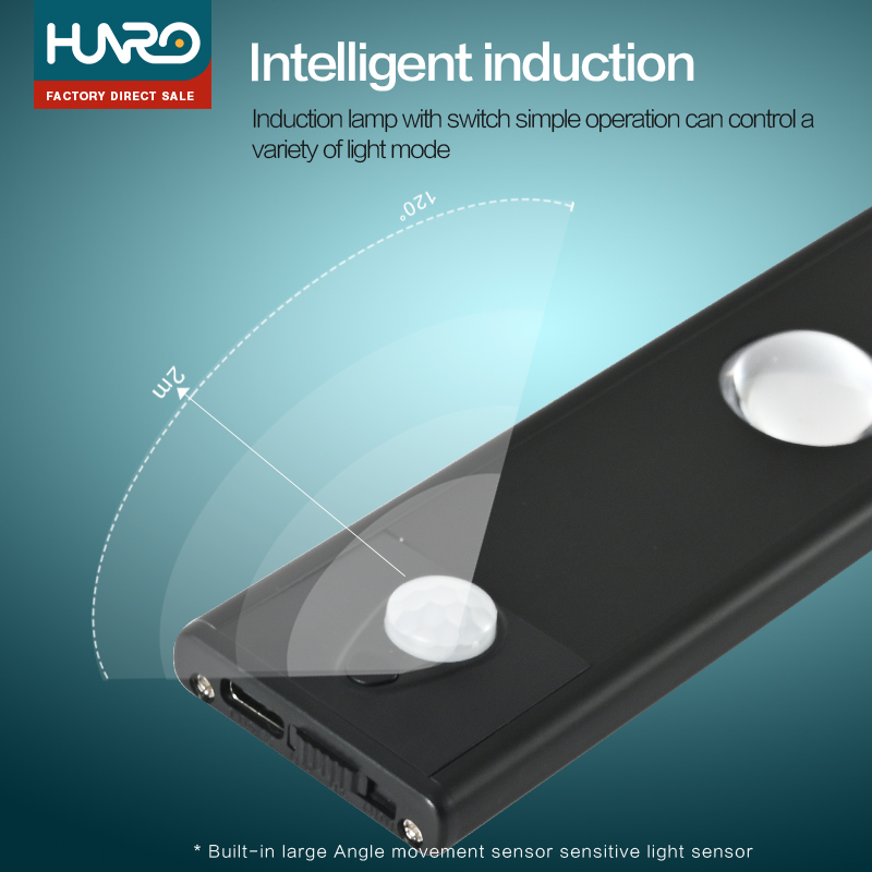 300MM Cat Eye Induction Light Wireless Built-in Battery USB Rechargeable LED Sensor Lights