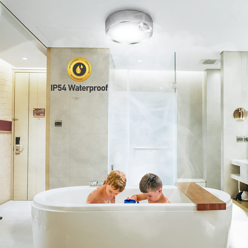 Modern Round Garage Bathroom Shower Porch 400LM Motion Activated Light Battery Operated Motion Sensor Indoor Ceiling Lig