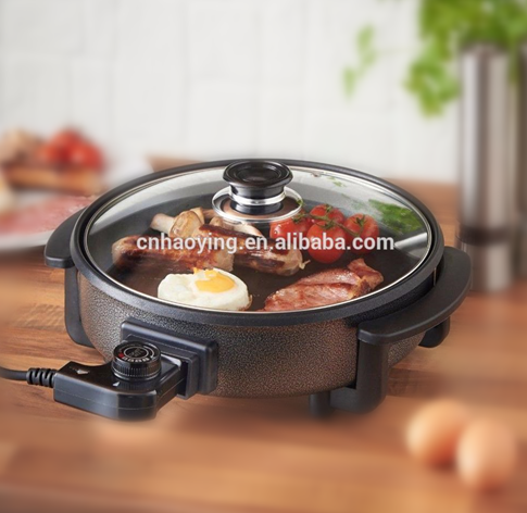 high quality hot selling Cast Iron Cookware Electric Round Skillet Non-stick electric  pizza maker