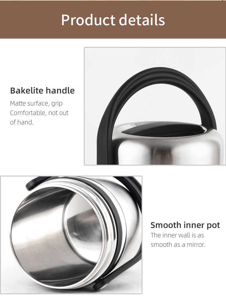 304 Stainless Steel Thermos Food Container 1.5L 1.9L Tiffin Vaccum Food Jar Food Flask Thermal Lunch Box