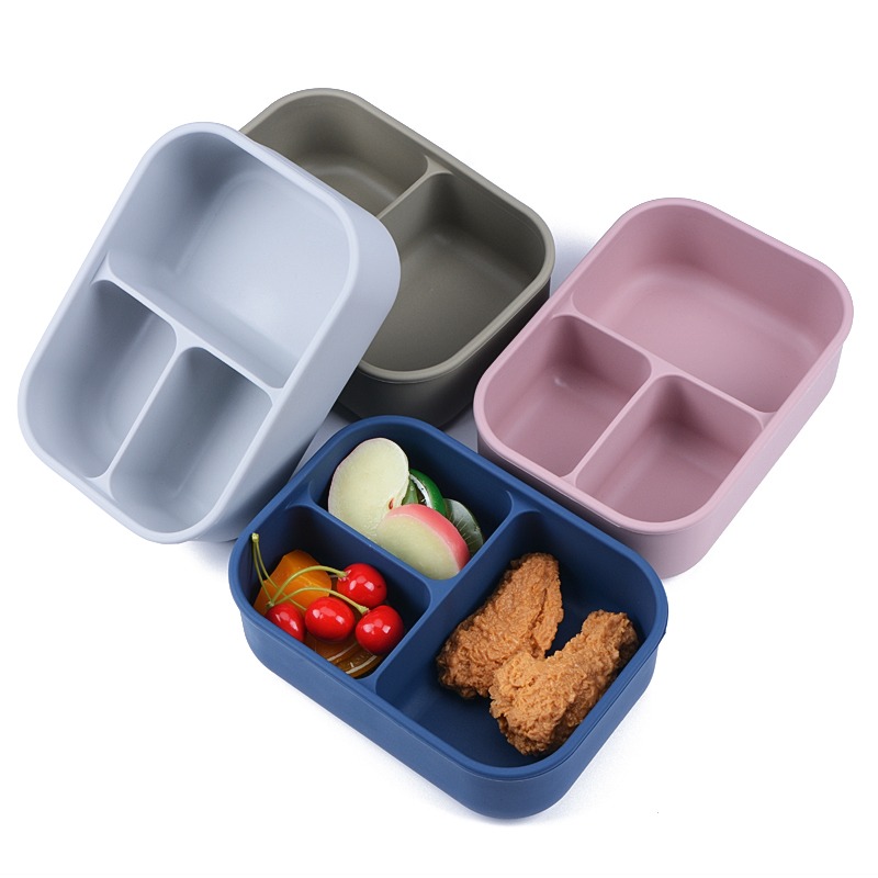 new product ideas 2023 BPA Free Collapsible Silicone Food Containers Silicone kids bento lunch box With Compartments