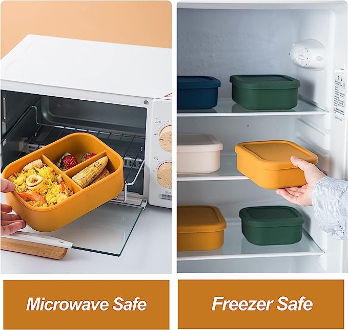 new product ideas 2023 BPA Free Collapsible Silicone Food Containers Silicone kids bento lunch box With Compartments