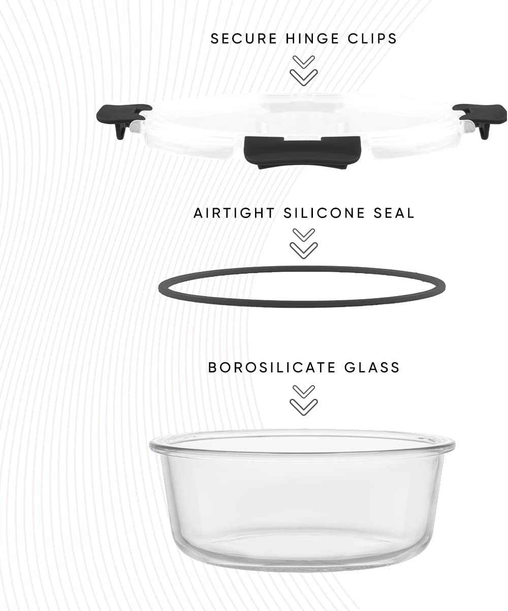 Microwave safe glass food container meal prep containers