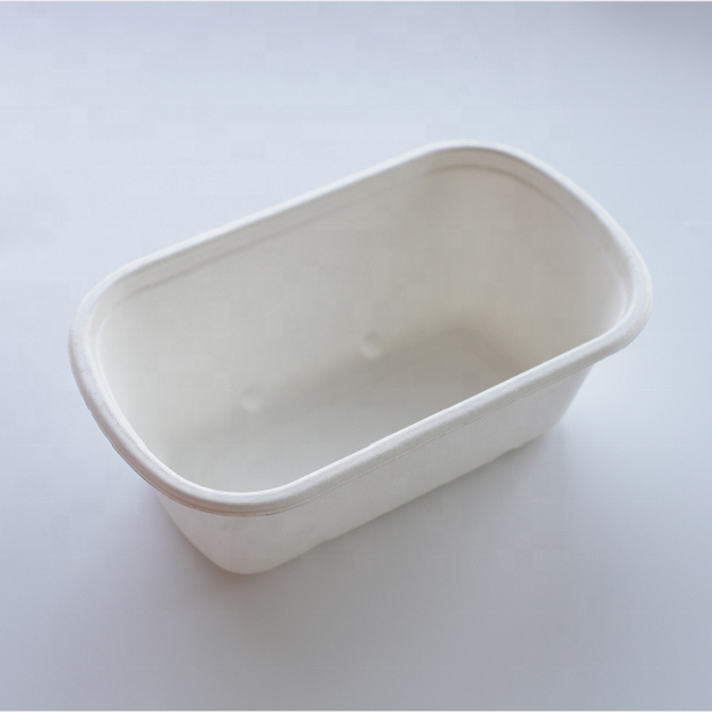 750ml Biodegradable Disposable Sugarcane bagasse food container Pulp Paper Lunch Box