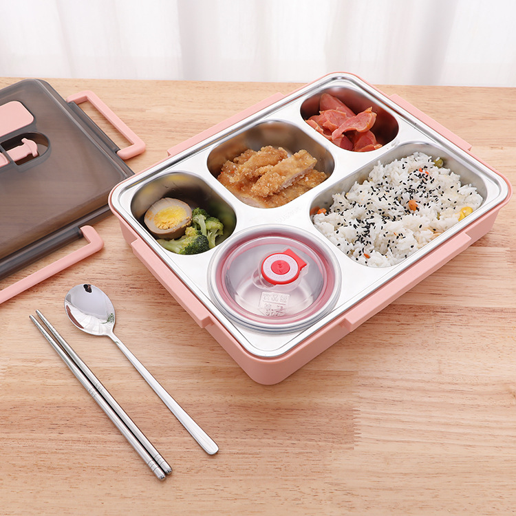 5 Compartment  Kids Divided food Containers Easy Open School Lunch Containers