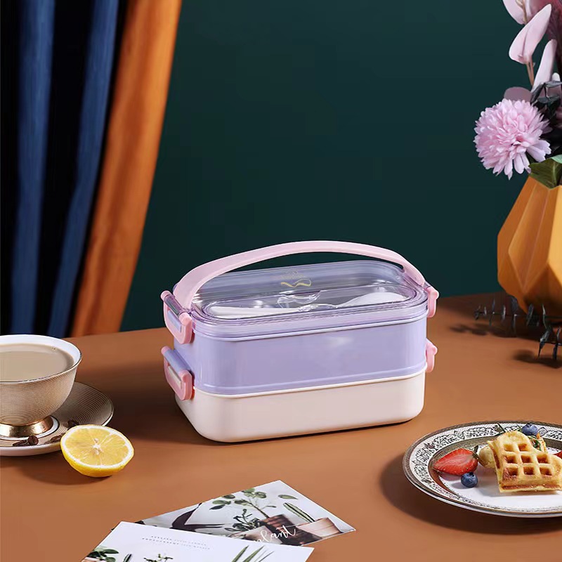 High Quality Food container Insulated Thermal Children School Heated Plastic Metal Bento Stainless Steel Kids Lunch Box