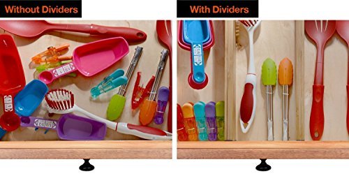 Customization 100% Bamboo Kitchen Drawer Organizers Adjustable & Expendable Drawer Dividers set of 4  Home Deco