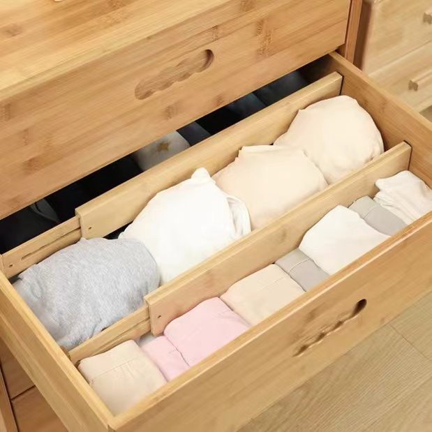 Diyue 43cm Drawer Dividers Kitchen Organizers Set of 4 Best for Kitchen, Bedroom, Dresser, Closet Adjustable & Expandabl