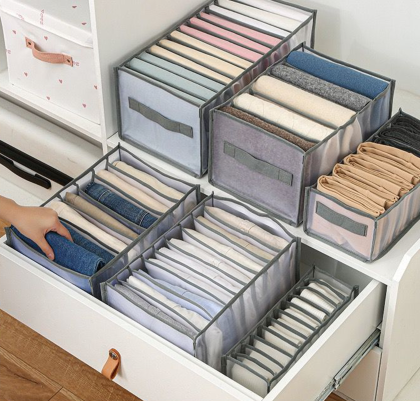 Folded Closet Organizers Wardrobe Clothes Organizer Washable Drawer Dividers for Leggings