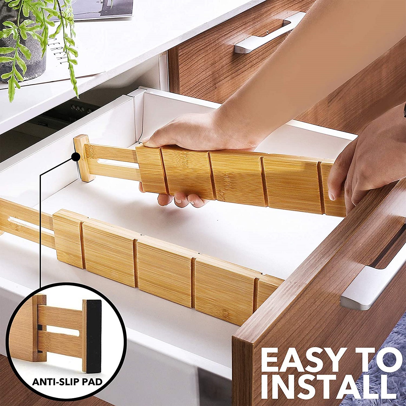 Selldrawer Divider Wooden Kitchen Drawer Organizers Organizadores De Gaveta Adjustable Drawer Divider 2023 Year Bamboo N