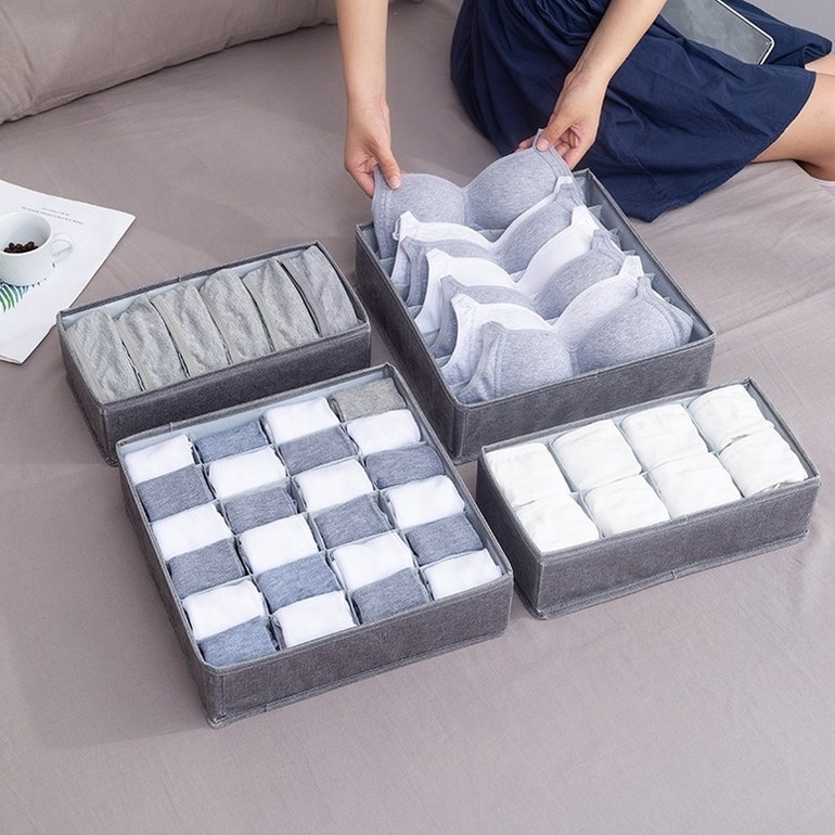 Unique Design High Quality Organizing Bins For Closet Folding Fabric Mesh Organizers Drawer For Bra