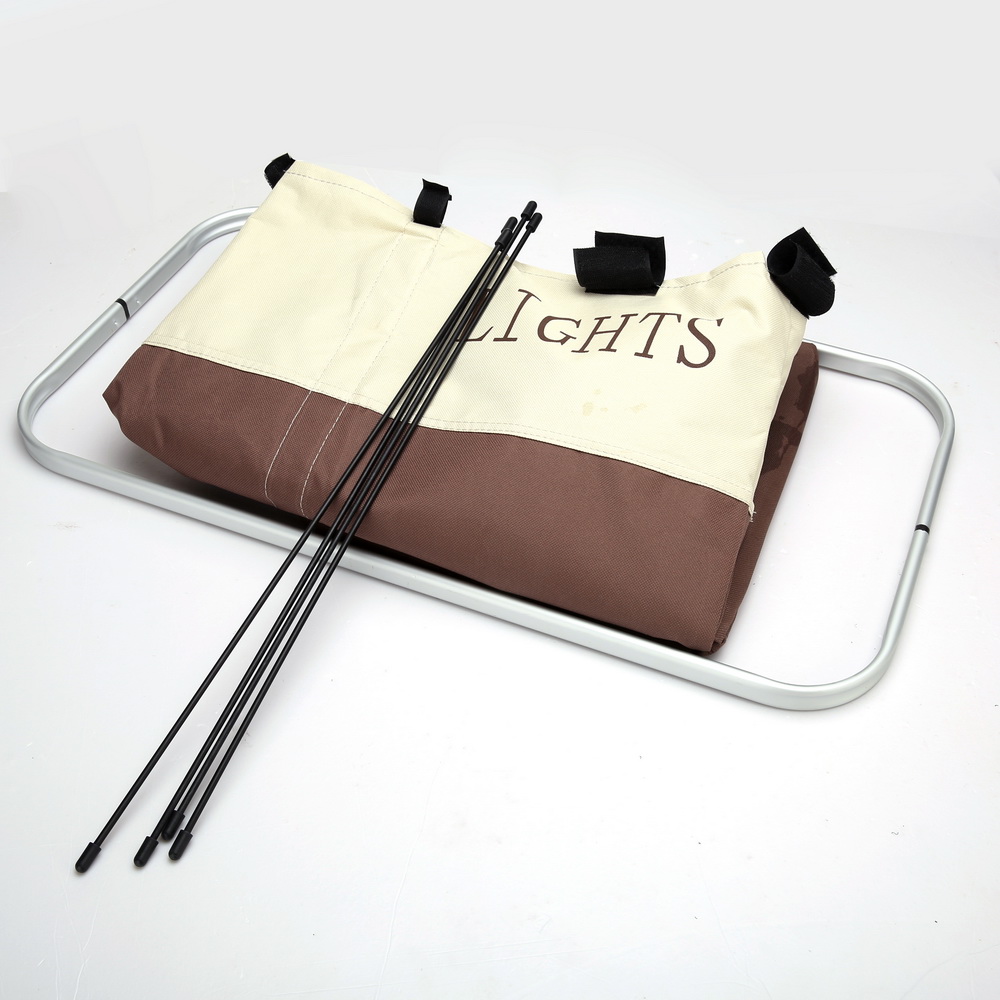 Collapsible Double Compartment Laundry Hamper - White & Brown Portable Storage