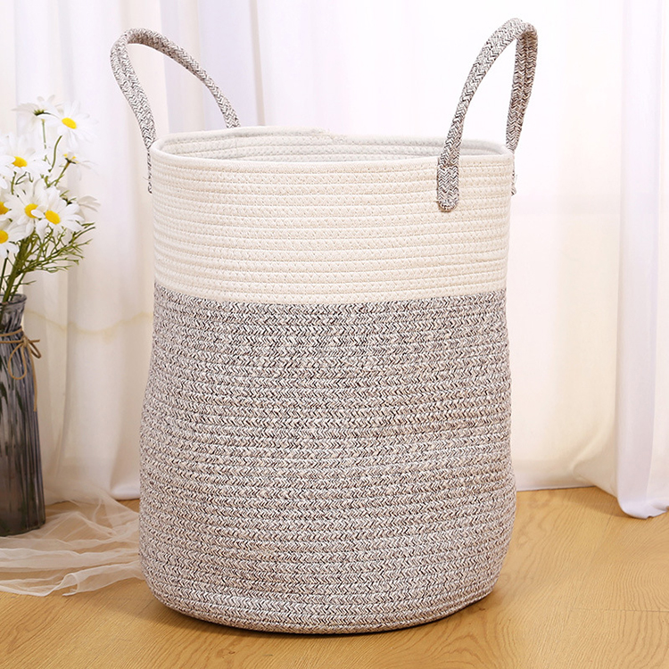 37L Foldable Cotton Rope Laundry Storage Basket - New Arrival for Dirty Clothes, Toys, Storage Boxes & Bins