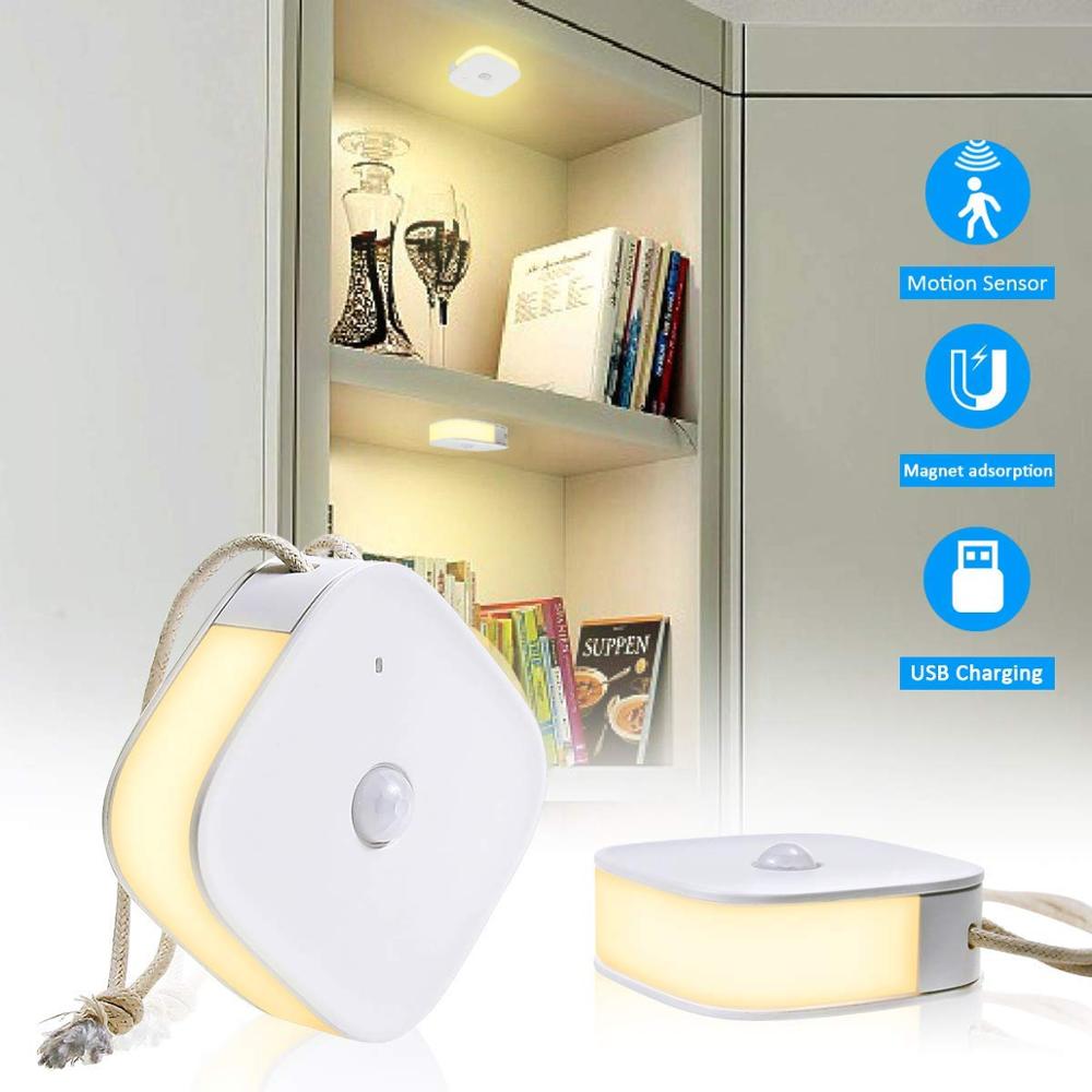 portable wireless USB rechargeable table lamp Smart motion induction  kids LED Night Light