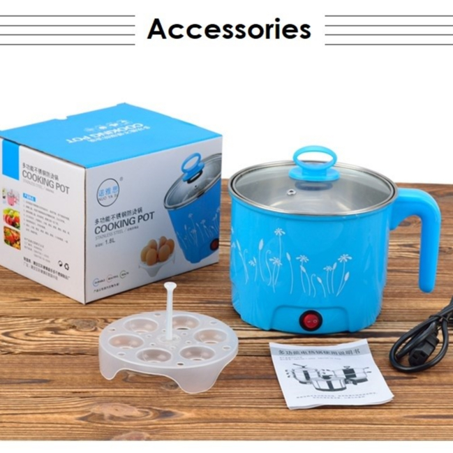 Double Layer Mini Hot Pot Multi Electric Cooking Pots Portable Stainless Steel Electric Skillets Home Cookware