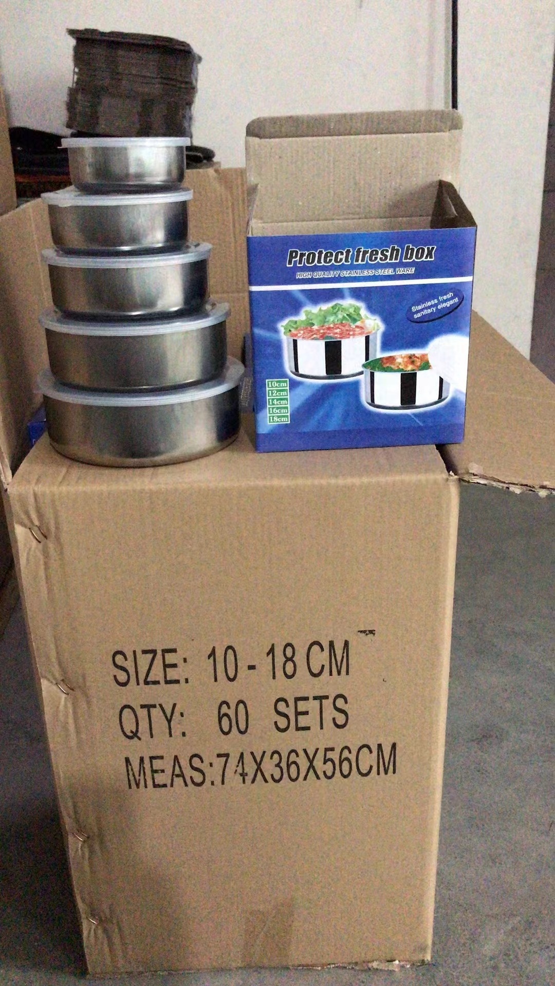 US $1.2/set Stackable PP Lid Lunch Box Container Snack Round Food Containers Stainless Steel Metal Lunch Box Sets