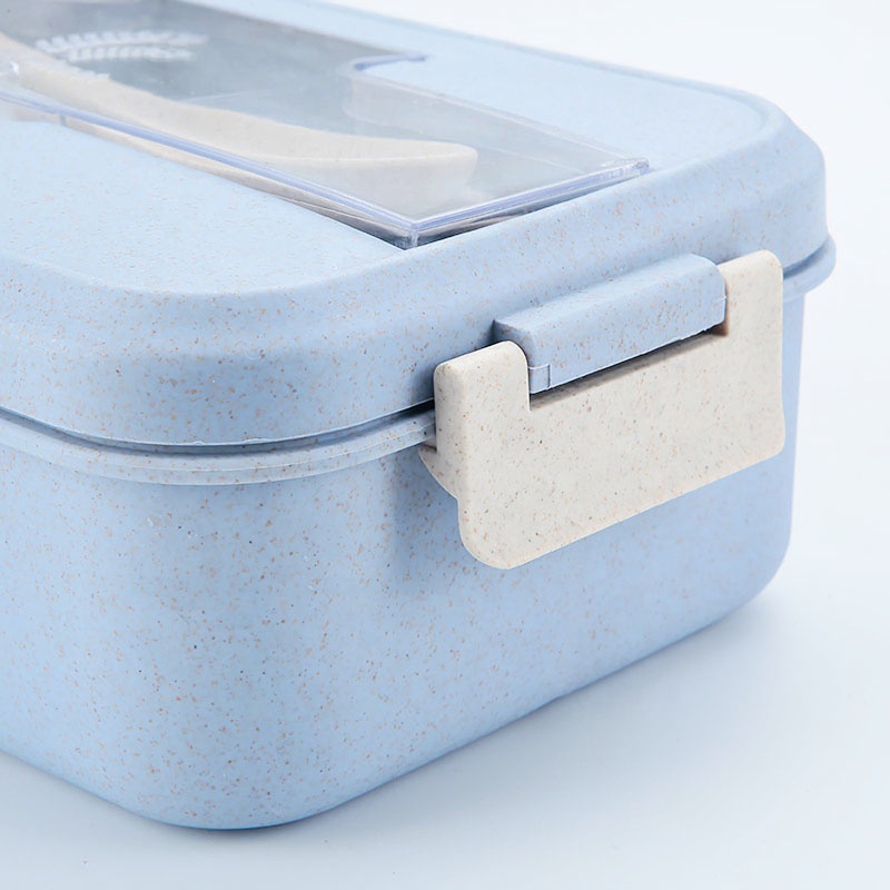 Free plastic cutlery 100% food grade microwave safe food container biodegradable wheat straw school bento lunch box