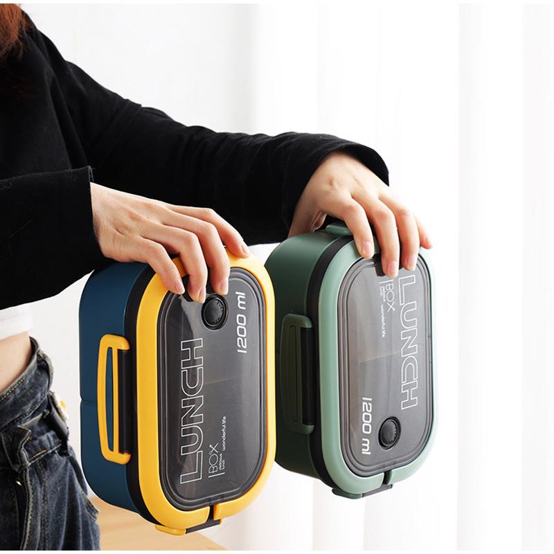 Portable Lunch Box Leak proof Bento Food Warmer Container With Compartments & Sauce Box Stackable Salad Fruit Food