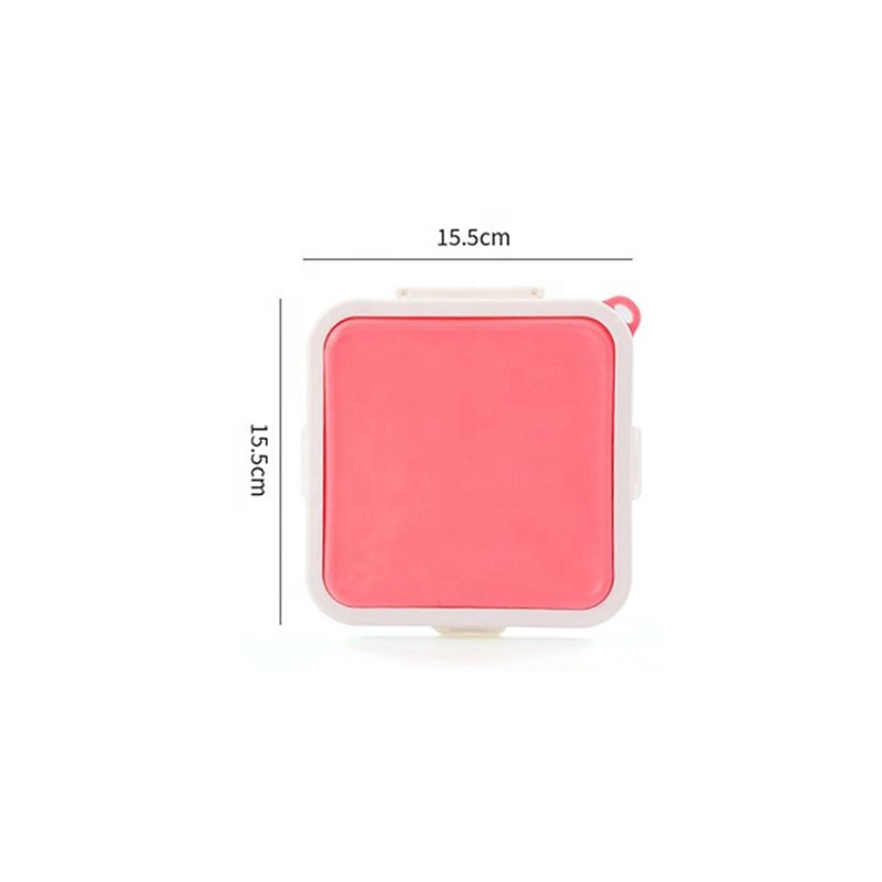 Portable Students Office Worker Kitchen Silicone Lunch Box Sandwich Lunchbox Toast Bento Box Bread Cake Food Container S