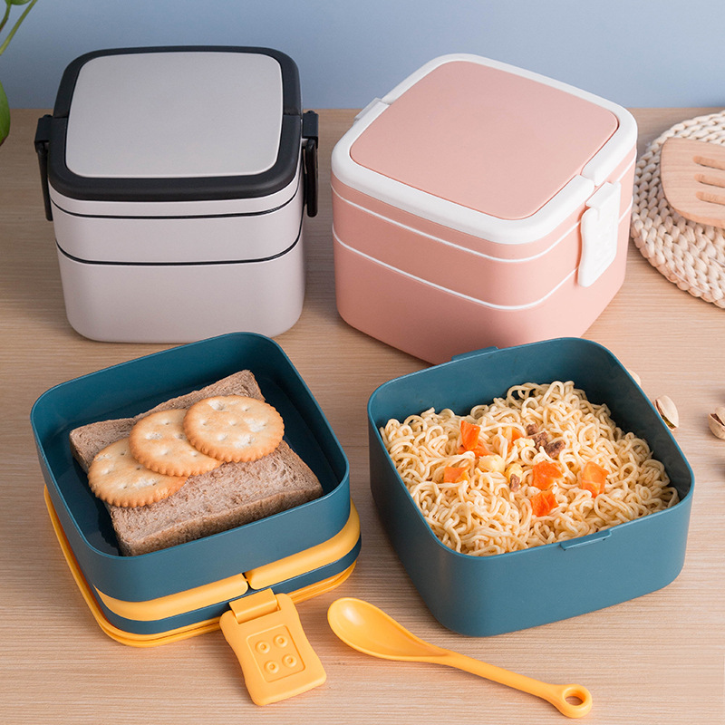 New Plastic Portable Bento Tiffin Lunch Box Student Child Kids Office Worker Food Container can be microwaved Heating