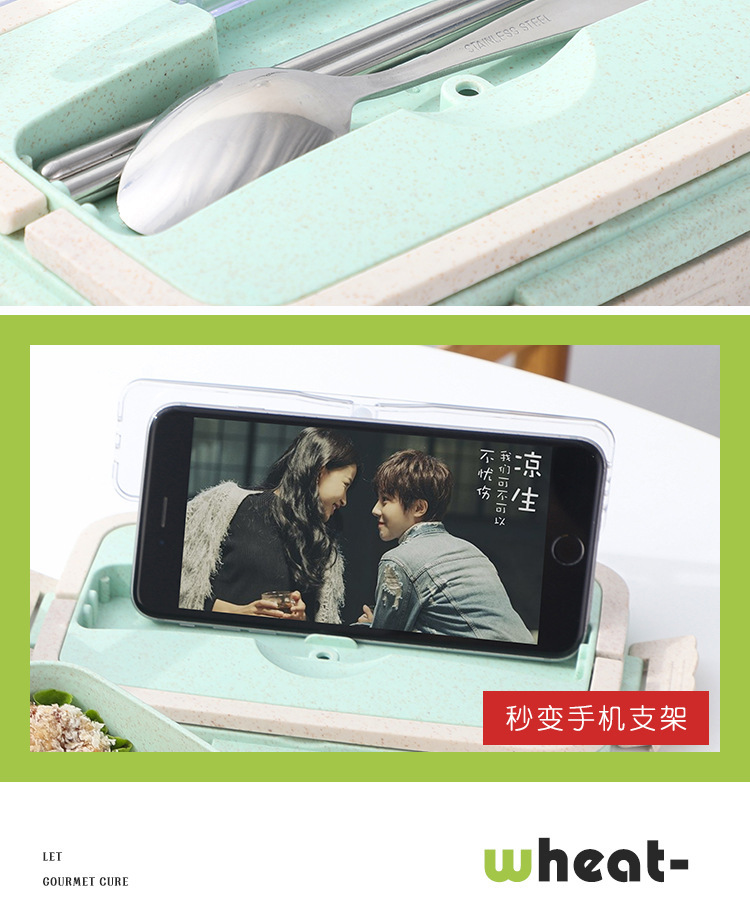 Food Container for Food Bento Box Japanese Biodegradable Lunch Box for Kids with Compartment Leakproof Lunchbox Dinnerwa