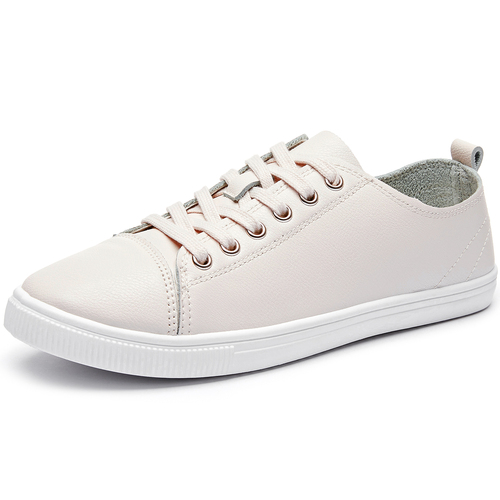 New Style Women's Casual Lace Up PU Leather Shoes Fashionable 