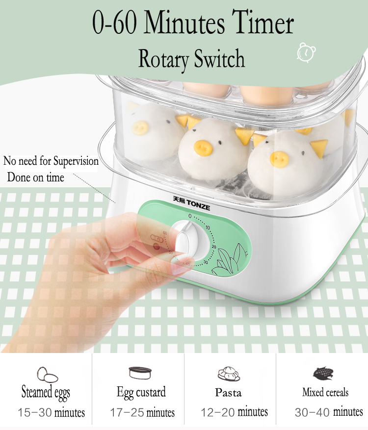  2 Layer electric egg boiler Egg Cooker vegetable food steamer