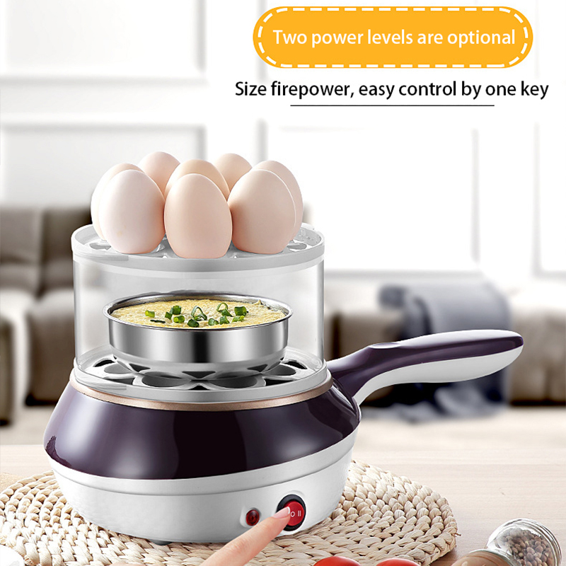 600W Electric Egg Boiler Breakfast Machine Multicooker Steamer Automatic Egg Cookers Home Egg Custard Steaming Cooker wi