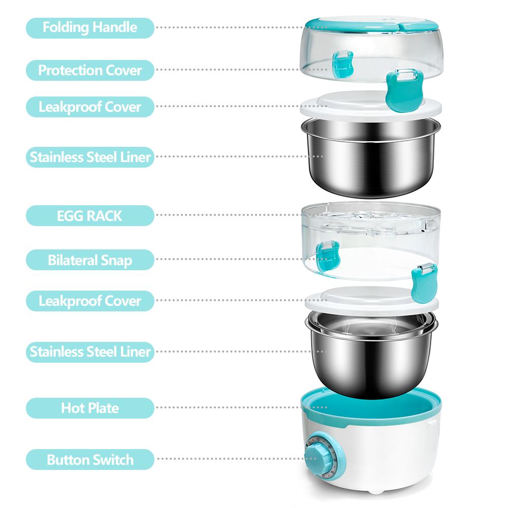 Breakfast Food Multifunctional Portable Electric Automatic Egg Boiler Food Heating Steamer