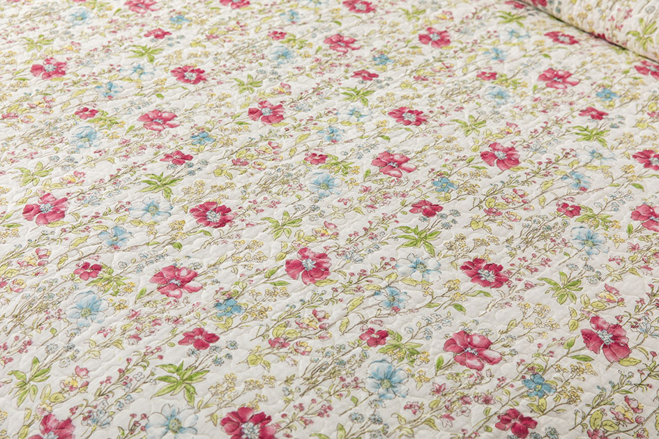 Light Weight 3 Piece Cotton Blend Reversible Floral Geometric Patchwork Patterns Bedspread Coverlet Bed Coverlet Set Qui