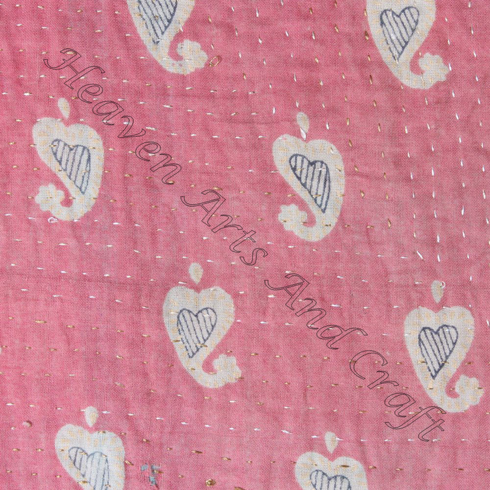 Indian Vintage Cotton Kantha Work Quilt Throws / Gudari /Blankets Old Bedspread Kantha Work Quilt