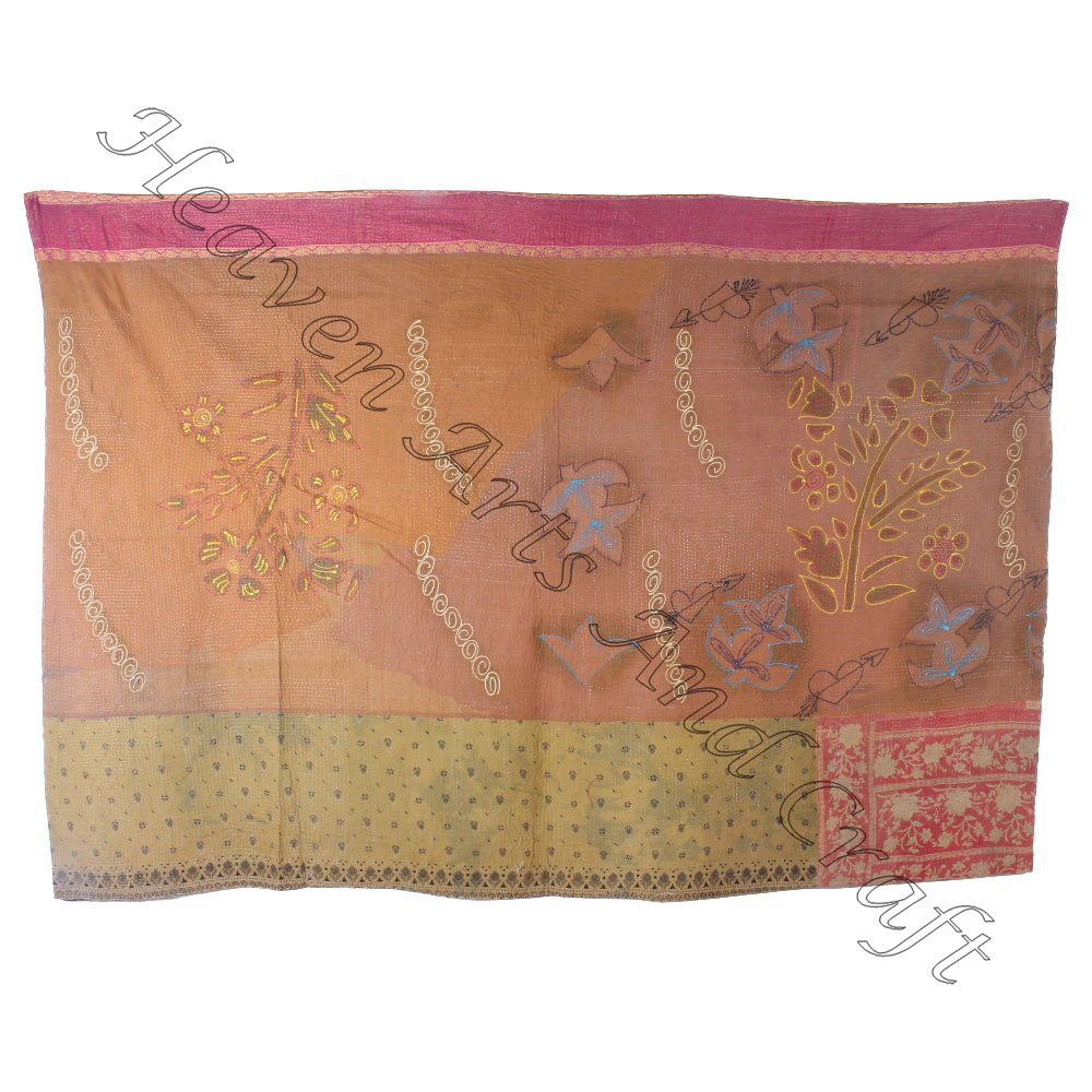 Indian Vintage Cotton Kantha Work Quilt Throws / Gudari /Blankets Old Bedspread Kantha Work Quilt