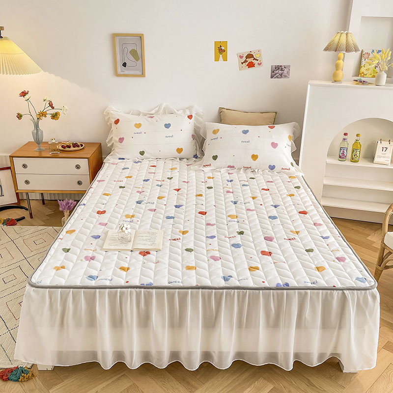 New Popular milk velvet quilted bed mattress decorate home Bed Skirt