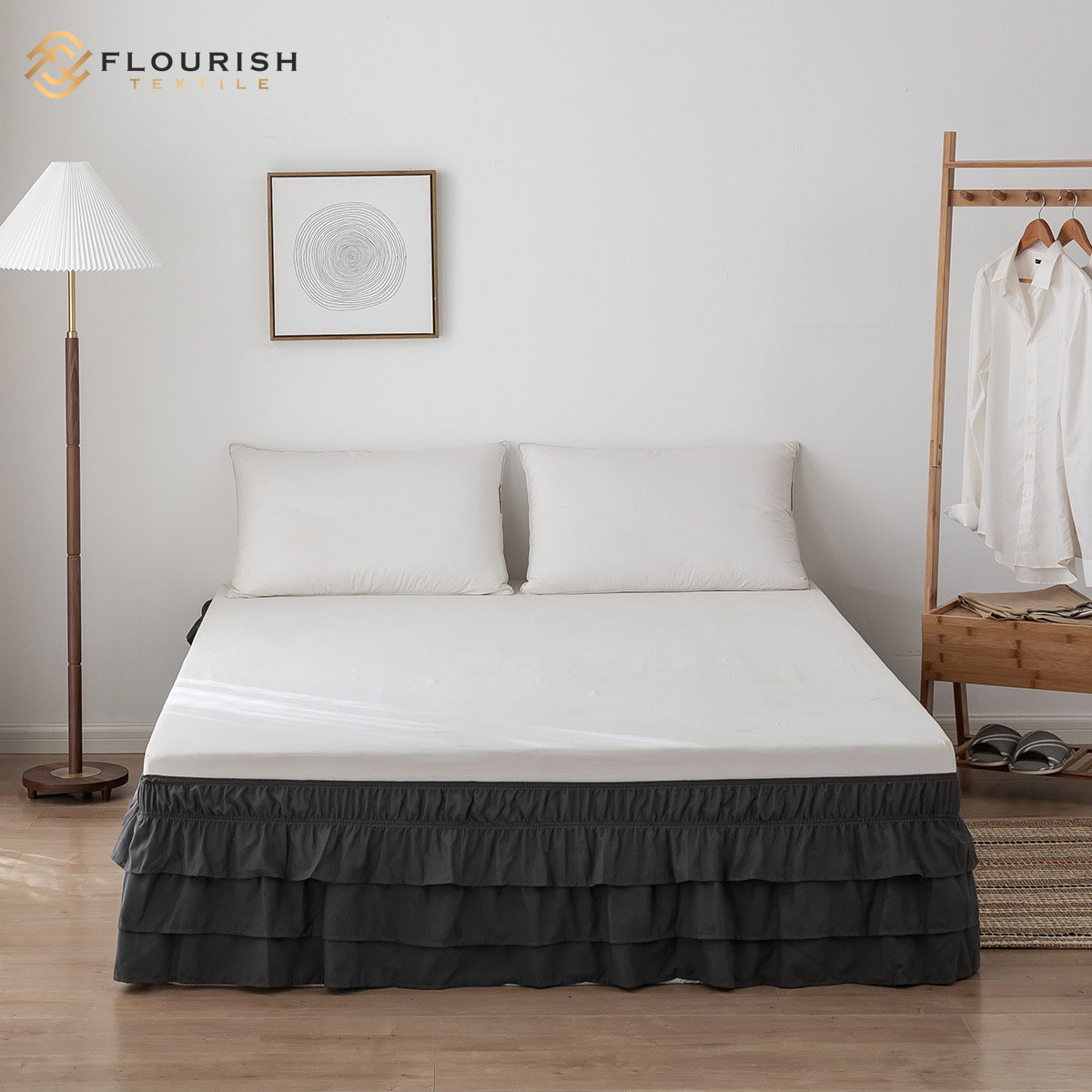 Flourish / High Quality new design Bed Skirt  Fitted Sheet Bed Skirt for hotel and home