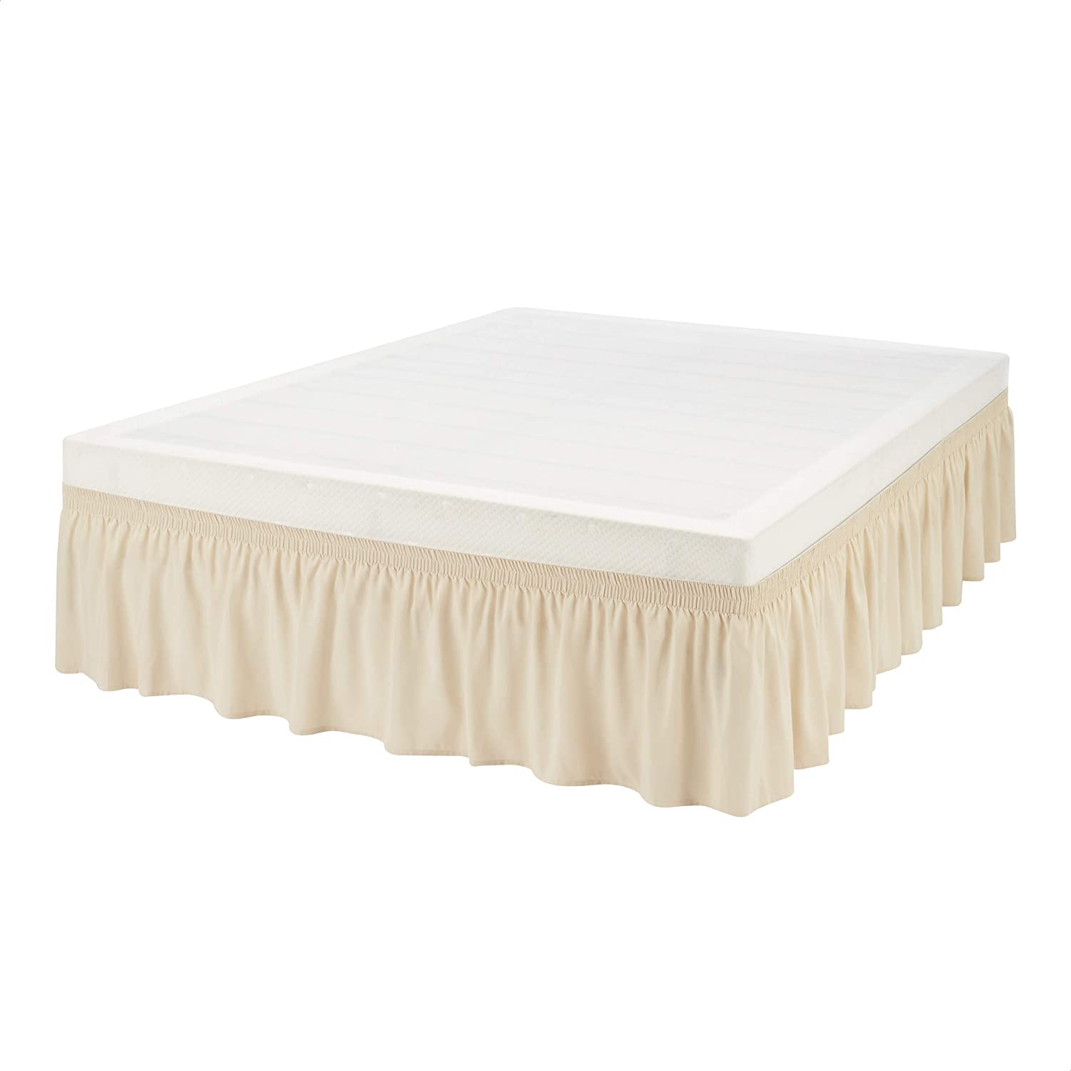 Elastic Dust Ruffles 85GSM 100% Polyester Fabric Easy Fit Wrinkle & Fade Resistant Bed Skirt