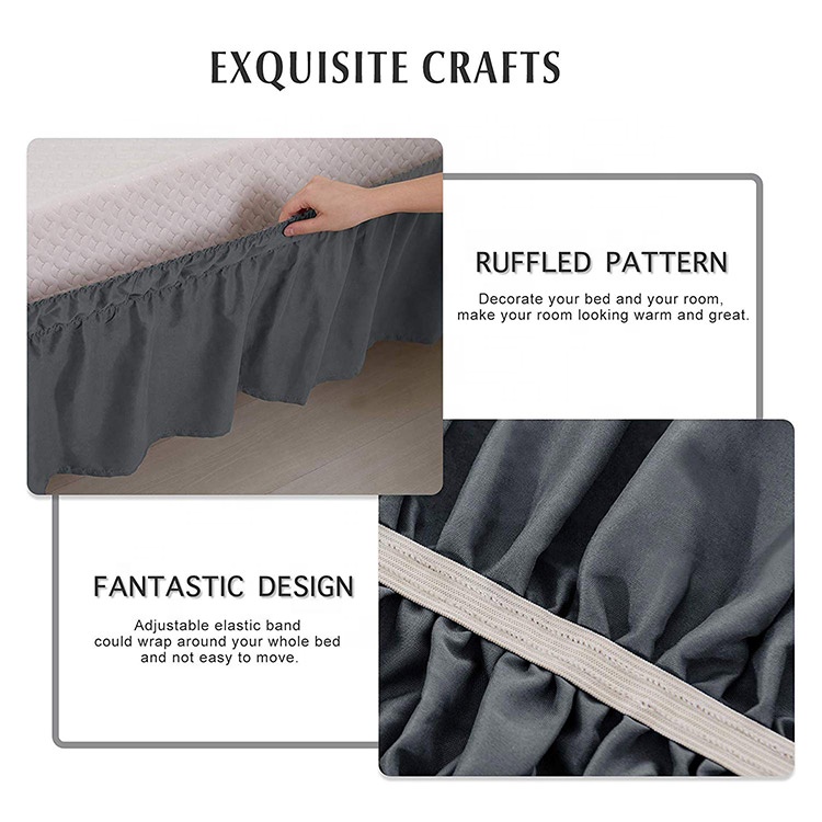 Bed skirt supplier luxury soft home textile king bed skirt for home