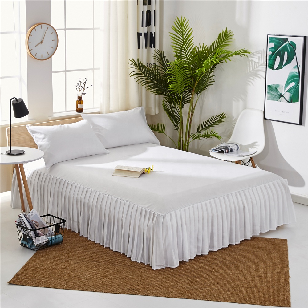 Sample Available Pleated Bed Skirt 90/120/150/180cm Size Bedspread Dust Cover Dustproof Breathable Mattress Pad Cover Sh