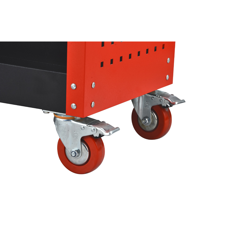 Garage Workshop Heavy Duty Tool Trolley Cart With Wheels 3 Shelves and side panel for hanging tools