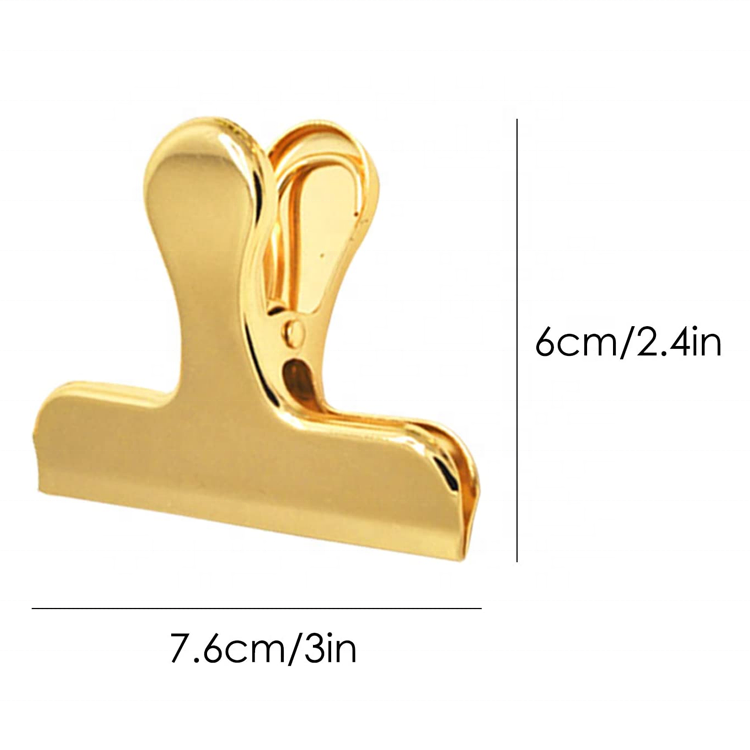   high quality Brass Bulldog Clips Gold Duckbill Metal Paper Binder Clips For Office Bill Ticket