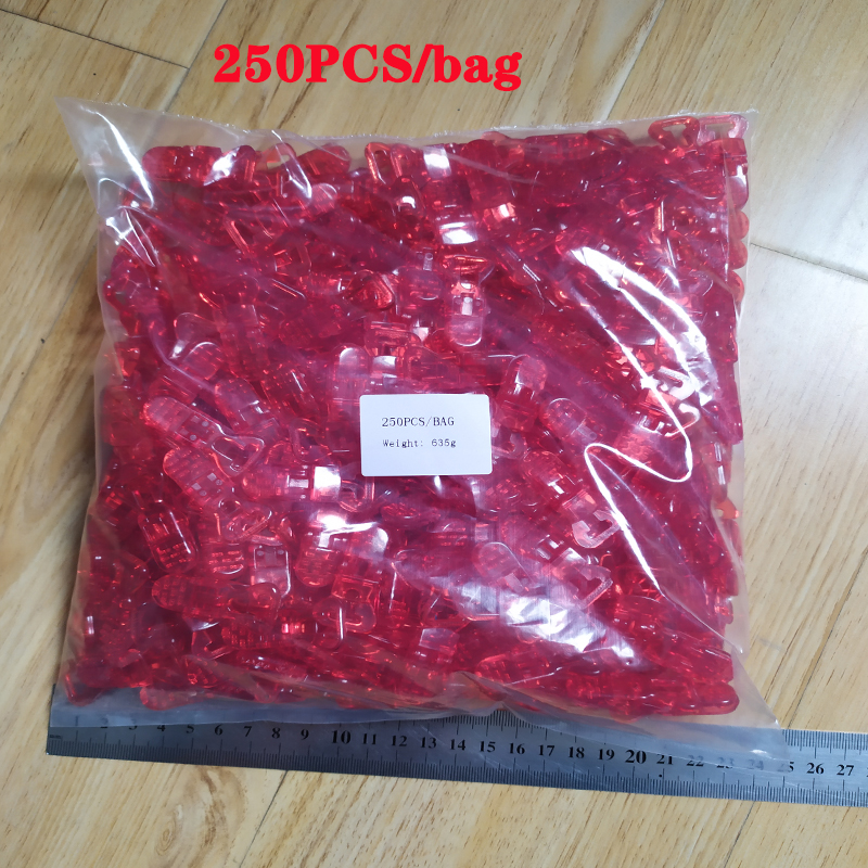  Cuten 10 mm Transparent Colored Plastic  Clips Eco-Friendly baby Plastic Pacifier dummy holder clips 250PCS/ba